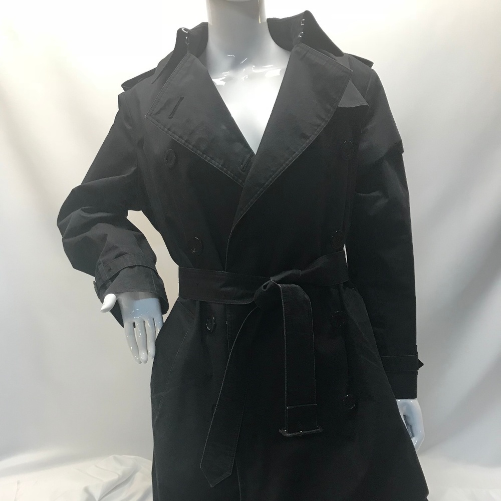 Burberry Irene Black Trench Raincoat  Lined 10R